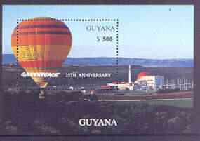 Guyana 1996 25th Anniversary of Greenpeace (Hot Air Balloons) perf m/sheet unmounted mint