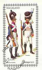 Nagaland 1974 Military Uniforms imperf souvenir sheet (2ch value) Bavarian Soldiers cto used