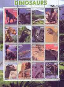 Somaliland 2001 Dinosaurs perf sheetlet #1 containing set of 16 values unmounted mint