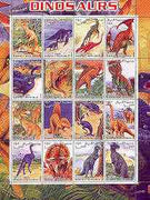 Somalia 2001 Dinosaurs perf sheetlet #2 containing set of 16 values unmounted mint