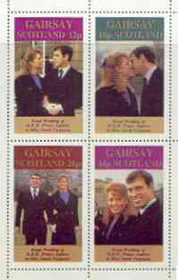 Gairsay 1986 Royal Wedding perf sheetlet of 4, unmounted mint