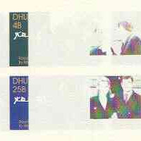 Dhufar 1986 Royal Wedding imperf sheetlet of 4, the set of 5 progressive proofs, comprising single colour, 2-colour, two x 3-colour combinations plus completed design, (20 proofs) unmounted mint