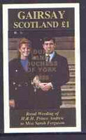 Gairsay 1986 Royal Wedding imperf souvenir sheet (£1 value) opt'd Duke & Duchess of York in gold unmounted mint