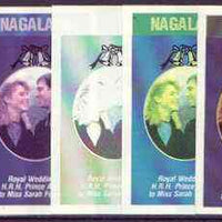 Nagaland 1986 Royal Wedding imperf souvenir sheet (1ch value) the set of 5 progressive proofs, comprising single colour, 2-colour, two x 3-colour combinations plus completed design (5 proofs) unmounted mint