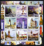 Congo 2002 Lighthouses perf sheetlet containing set of 9 values unmounted mint