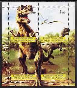 Kabardino-Balkaria Republic 1999 Dinosaurs composite perf sheetlet containing set of 4 values unmounted mint