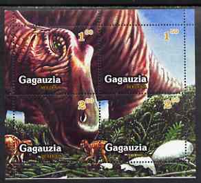 Gagauzia Republic 1999 Dinosaurs composite perf sheetlet containing set of 4 values unmounted mint