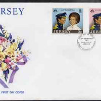 Jersey 1973 Royal Wedding set of 2 on commem cover with first day cancel SG 97-8