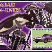 Afghanistan 2001 Road Legends perf m/sheet (Mercedes Car & Cotton motorcycle) unmounted mint