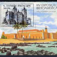 St Thomas & Prince Islands 1990 Iberoamericana '90 Stamp Exhibition perf m/sheet (Armas Castle) unmounted mint