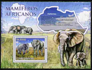 St Thomas & Prince Islands 2010 Animals of Africa - Elephants perf souvenir sheet unmounted mint