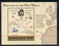 Bahamas 1988 500th Anniversary of Discovery of America by Columbus (1st issue) perf m/sheet (Map) unmounted mint, SG MS 823