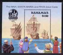 Bahamas 1990 500th Anniversary of Discovery of America by Columbus (3rd issue) perf m/sheet (Departure) unmounted mint, SG MS 874