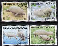 Togo 1984 WWF - Manatee perf set of 4 fine cto used, SG 1722-25