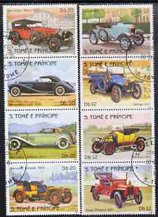 St Thomas & Prince Islands 1983 History of Motoring set of 8, fine cto used, Mi 852-59