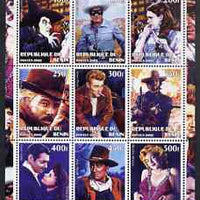 Benin 2002 Classic Movie Stars perf sheet containing set of 9 values unmounted mint