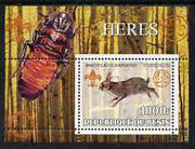 Benin 2002 Rabbits & Hares perf s/sheet containing single value with Scouts & Guides Logos plus Rotary Logo & Insect (Beetle) in outer margin, unmounted mint