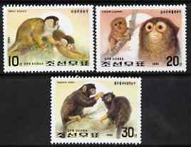 North Korea 1992 Monkeys perf set of 3 unmounted mint, SG N3108-10