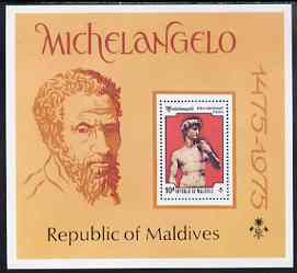 Maldive Islands 1975 500th Birth Anniversary of Michelangelo perf m/sheet unmounted mint, SG MS612