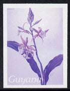 Guyana 1985-89 Orchids Series 2 plate 69 (Sanders' Reichenbachia) unmounted mint imperf progressive proof in blue & red only