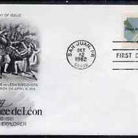 United States 1982 Ponce de León (Spanish explorer) on illustrated cover with first day cancel, SG 2001