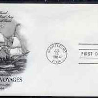 United States 1984 Explorers - 400th Anniversary of Raleigh's Expedition to Roanoke Island on illustrated cover with first day cancel, SG 2090