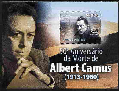 St Thomas & Prince Islands 2010 Albert Camus (author) perf souvenir sheet unmounted mint