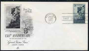 United States 1955 'The Old Man of the Mountain' 3c on illustrated cover with first day cancel, SG 1070