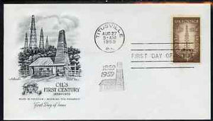 United States 1959 Centenary of First Oil-Well on illustrated cover with first day cancel, SG 1133