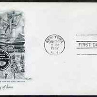 United States 1957 Centenary of America's Steel Industry on illustrated cover with first day cancel, SG 1092