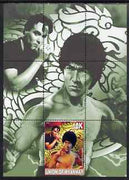 Myanmar 2000 Bruce Lee perf souvenir sheet #03 (green background) unmounted mint