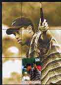 Myanmar 2000 Tiger Woods perf souvenir sheet #02 (sepia background) unmounted mint