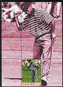 Myanmar 2000 Tiger Woods perf souvenir sheet #03 (mauve background) unmounted mint