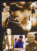 Tadjikistan 2000 Tiger Woods (& other Golfers) perf souvenir sheet unmounted mint with Scout logos in margin