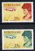 Surinam 1967 30th Anniversary of Visit of Amelia Earhart set of 2 unmounted mint, SG 613-14