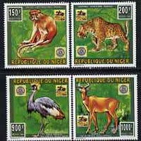 Niger Republic 1996 Animal Conservation perf set of 4 with Rotary Emblem unmounted mint