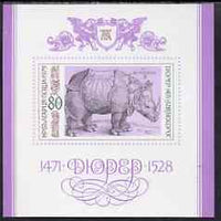 Bulgaria 1979 450th Death Anniversary of Albrecht Durer imperf m/sheet (Rhinoceros) unmounted mint, SG MS 2761