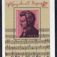 Germany - East 1981 225th Birth Anniversary of Mozart (composer) perf m/sheet unmounted mint, SG MS E2287