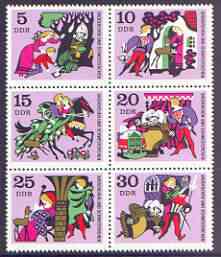 Germany - East 1970 Fairy Tales #05 - Little Brother and Little Sister, perf set of 6 unmounted mint, SG E1266-71