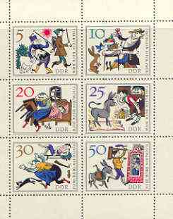 Germany - East 1966 Fairy Tales #01 - The Wishing Table, perf sheetlet containing set of 6 values unmounted mint, SG E957a