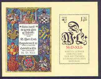 Germany - East 1983 500th Birth Anniversary of Martin Luther (Protestant) perf m/sheet unmounted mint, SG E2548