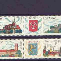 Poland 1970 Tourism (2nd issue) perf set of 5 plus labels unmounted mint, SG 1981-85