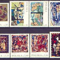 Poland 1971 Stained Glass Windows perf set of 8 unmounted mint, SG 2084-91