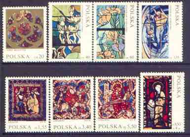 Poland 1971 Stained Glass Windows perf set of 8 unmounted mint, SG 2084-91