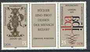 Germany - East 1982 Art of the Book Exhibition se-tenant pair plus label unmounted mint, SG E2405a