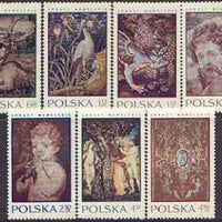 Poland 1970 Tapestries in Wawel Castle perf set of 7 unmounted mint, SG 2022-28