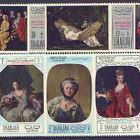 Sharjah 1968 Mothers Day paintings perf set of 8 unmounted mint, Mi 426-33