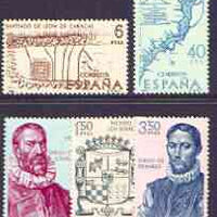 Spain 1968 Explorers & Colonisers of America (8th issue) perf set of 5 unmounted mint, SG 1947-51