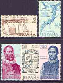 Spain 1968 Explorers & Colonisers of America (8th issue) perf set of 5 unmounted mint, SG 1947-51