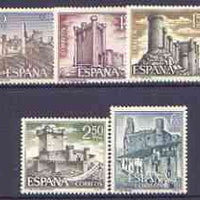 Spain 1968 Spanish Castles (3rd issue) perf set of 5 unmounted mint, SG 1938-42